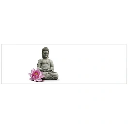 Badrückwand »Buddha«, BxH:140 cm x 45 cm, weiß
