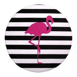 Badteppich, pink, Polyester, mit Flamingo