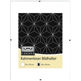 Bilderrahmen, CASAYA Rahmenloser Bildhalter, Transparent, 50x70 cm