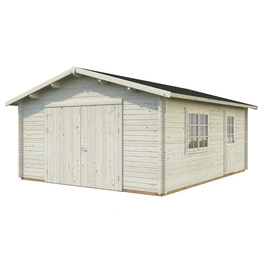 Blockbohlen-Garage, BxT: 450 x 550 cm (Außenmaße), Holz