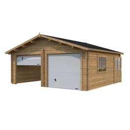 Blockbohlen-Garage, BxT: 575 x 510 cm (Außenmaße), Holz