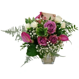 Blumenstrauß »Rosen, Calla, Schleierkraut«, Ø 31–35 cm
