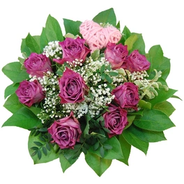 Blumenstrauß »Rosen, Schleierkrraut«, Ø 26–30 cm