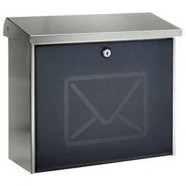 Briefkasten »Lucenta«, eckig, Edelstahl, schwarz/edelstahlfarben