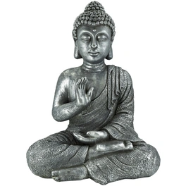 Buddha, BxH: 28 x 60 cm, Magnesia, grau/silberfarben