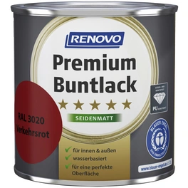 Buntlack seidenmatt »Premium«, verkehrsrot RAL 3020