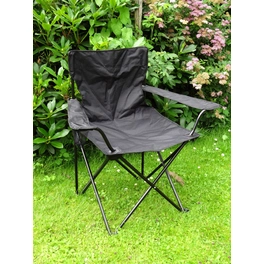 Camping-Stuhl, Faltarmlehnstuhl, BxH: 50 x 80 cm, faltbar, schwarz, inkl. Tragetasche