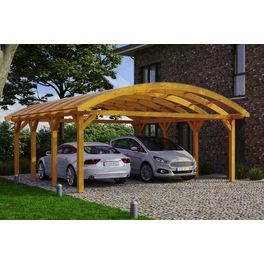 Carport »Franken«, BxT: 635 x 755 cm, Firsthöhe: 325 cm, lasiert