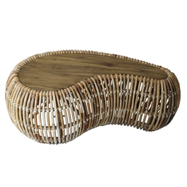 Couchtisch »RATTAN«, BxH: 120 x 45 cm, rattan/teakholz