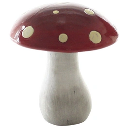 Deko-Pilz Fliegenpilz, D 15,5 x H 17 cm, rot glasiert, Keramik