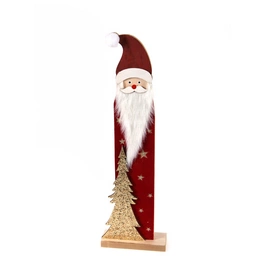 Deko-Weihnachtsmann, Höhe: 40 cm, rot/weiss/goldfarben, Holz