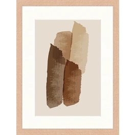 Digitaldruck »Abstrakt Braun I«, Rahmen: Buchenholz, natur