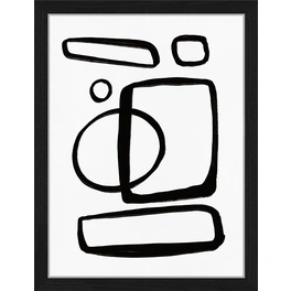 Digitaldruck »Abstrakt Minimalismus in Schwarz«, Rahmen: Buchenholz, Schwarz