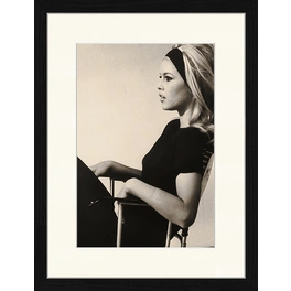 Digitaldruck »Brigitte Bardot I«, Rahmen: Buchenholz, Schwarz