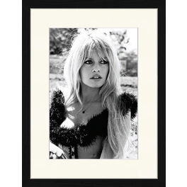 Digitaldruck »Brigitte Bardot II«, Rahmen: Buchenholz, Schwarz