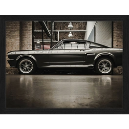 Digitaldruck »Ford Mustang GT 500«, Rahmen: Buchenholz, Schwarz