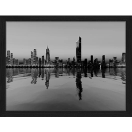Digitaldruck »Kuweit«, Rahmen: Buchenholz, Schwarz