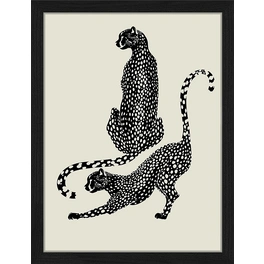 Digitaldruck »Leoparden«, Rahmen: Buchenholz, Schwarz