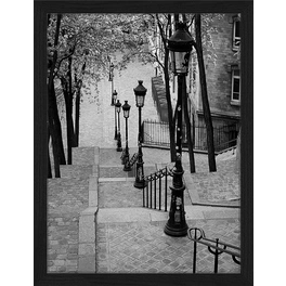 Digitaldruck »Montmartre«, Rahmen: Buchenholz, Schwarz