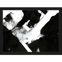Digitaldruck »Schwarz Abstrakt«, Rahmen: Buchenholz, Schwarz