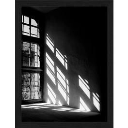 Digitaldruck »Sonnenlicht«, Rahmen: Buchenholz, Schwarz