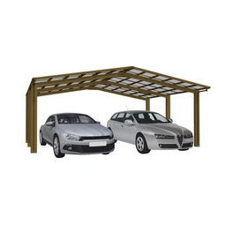 Doppelcarport »Linea«, Typ 110, Außenmaß BxT: 545,6 x 495,4 cm, bronzefarben