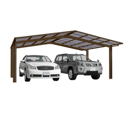 Doppelcarport »Linea«, Typ 60, Außenmaß BxT: 545,6 x 495,4 cm, bronzefarben