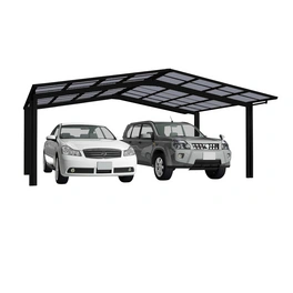 Doppelcarport »Linea«, Typ 60, Außenmaß BxT: 545,6 x 495,4 cm, schwarz