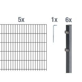 Doppelstab-Gittermatten-Grundset »Doppelstab-Matte«, BxH: 1000 x 100 cm, Stahl, anthrazit