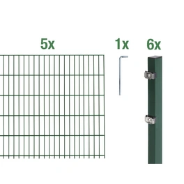 Doppelstab-Gittermatten-Grundset »Doppelstab-Matte«, BxH: 1000 x 140 cm, Stahl, grün