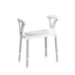 Duschhocker, Sitzbreite: 50 cm, Aluminium/Kunststoff, weiß
