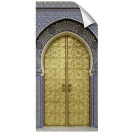 Duschrückwand-Panel, fresh, Tür | Metalloptik, 210x100 cm