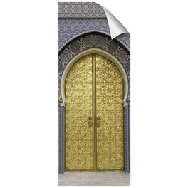 Duschrückwand-Panel, fresh, Tür | Metalloptik, 255x100 cm