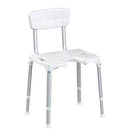 Duschstuhl, Sitzbreite: 46 cm, Aluminium/Kunststoff, weiß