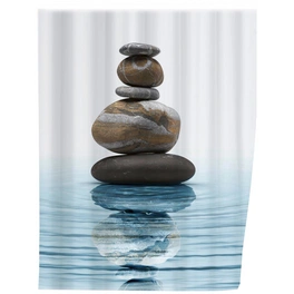 Duschvorhang »Meditation«, BxH: 180 x 200 cm, Steine/Wellen, mehrfarbig