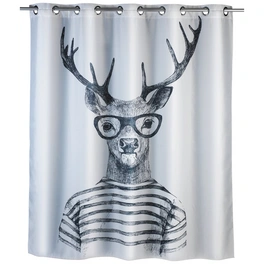 Duschvorhang »Mr. Deer Flex«, BxH: 180 x 200 cm, Hirsch, weiß/schwarz