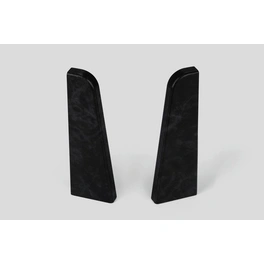 Endstücke, für Sockelleiste (6 cm), Dekor: Stein schwarz, Kunststoff, 2 Stück