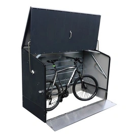 Fahrradbox für bis zu 3 Fahrräder, abschließbar, anthrazit, Außenmaße (BxHxT): ca. 196 x 133 x 89 cm