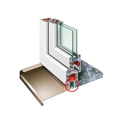 Fensterbankanschlussprofil, BxL: 10 x 1000 mm, Kunststoff