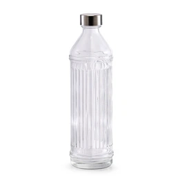 Flasche, Glas/Edelstahl, mit Drehverschluss