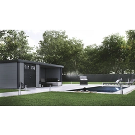 Gartenhaus »Eleganto 2724«, BxHxT: 552 x 227 x 238 cm, Metall, mit Lounge rechts