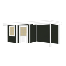Gartenhaus-Set »Designhaus 213«, BxT: 586 x 278 cm (Aufstellmaße), Flachdach