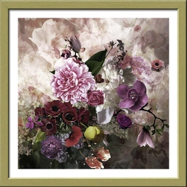 Gerahmtes Bild »Baroque Flowermix II«, Rahmen: Holzwerkstoff, goldfarben