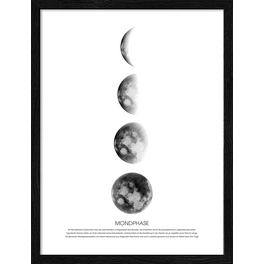 Gerahmtes Bild »Moon Phases«, Rahmen: Holzwerkstoff, schwarz