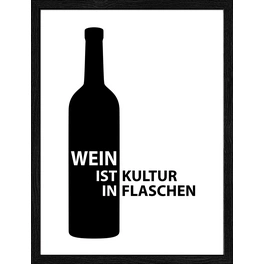 Gerahmtes Bild »Wein Slogan«, Rahmen: Holzwerkstoff, schwarz