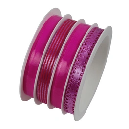 Geschenkband, Multispule, Taft, Länge: 1600 cm, pink