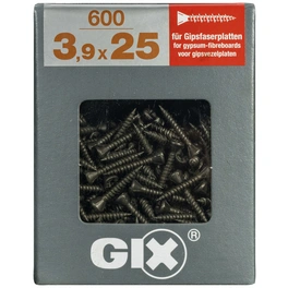Gipsfaserschraube, GIX C, PH2, Stahl, 600 Stück, 3.9 x 25 mm