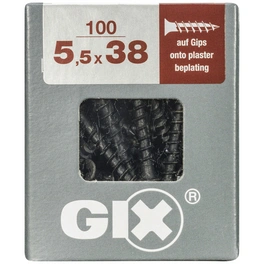 Gipsschraube, 5,5 mm, Stahl, 100 Stk., GIX G 5,5x38 L