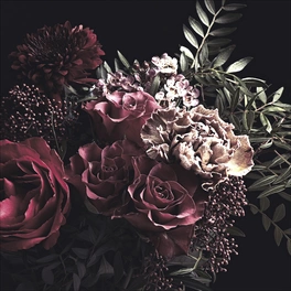 Glasbild »Baroque Flowers VI«, mehrfarbig, Digitaldruck