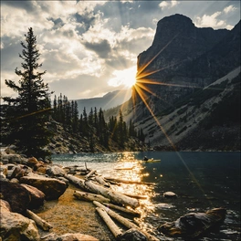 Glasbild »Sunshine on the lake III«, mehrfarbig, Digitaldruck